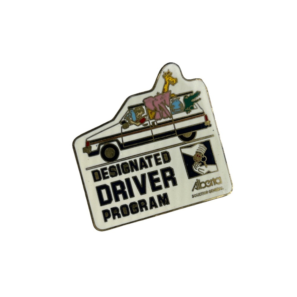 Vintage Enamel Lapel Pin - Alberta Designated‎ Driver Program End Drunk Driving